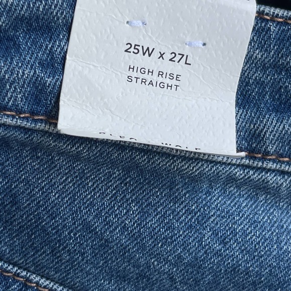 Bootbarn Cleo + Wolf Jeans Womens Size 25x27 Blue High Rise Straight Seamed NEW - Picture 6 of 15
